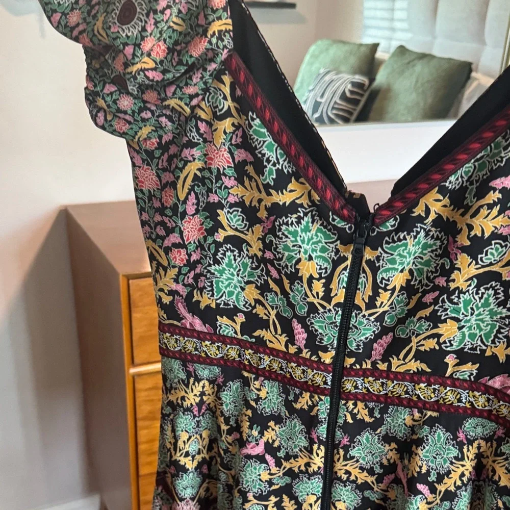 Alice + Olivia Black Multicolor Floral Mini Dress - Picture 4 of 9
